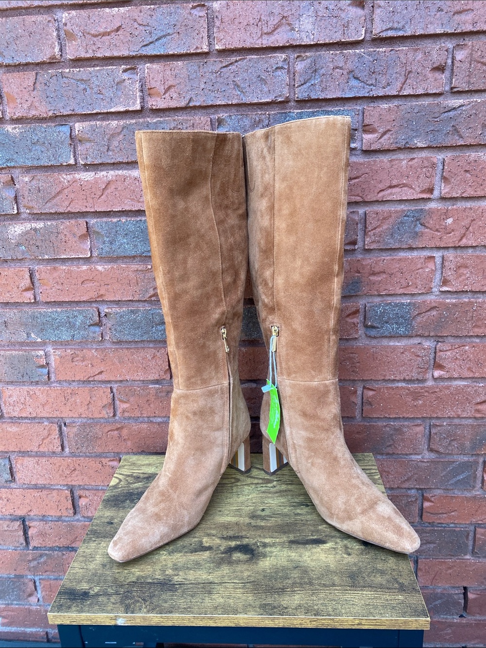 NWT Sam Edelman Tan Suede Knee-High Boots 8 - Picture 3 of 9